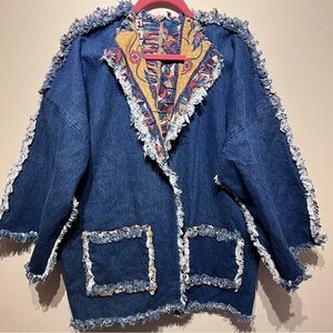 Reversible denim boho jacket XL-XXL